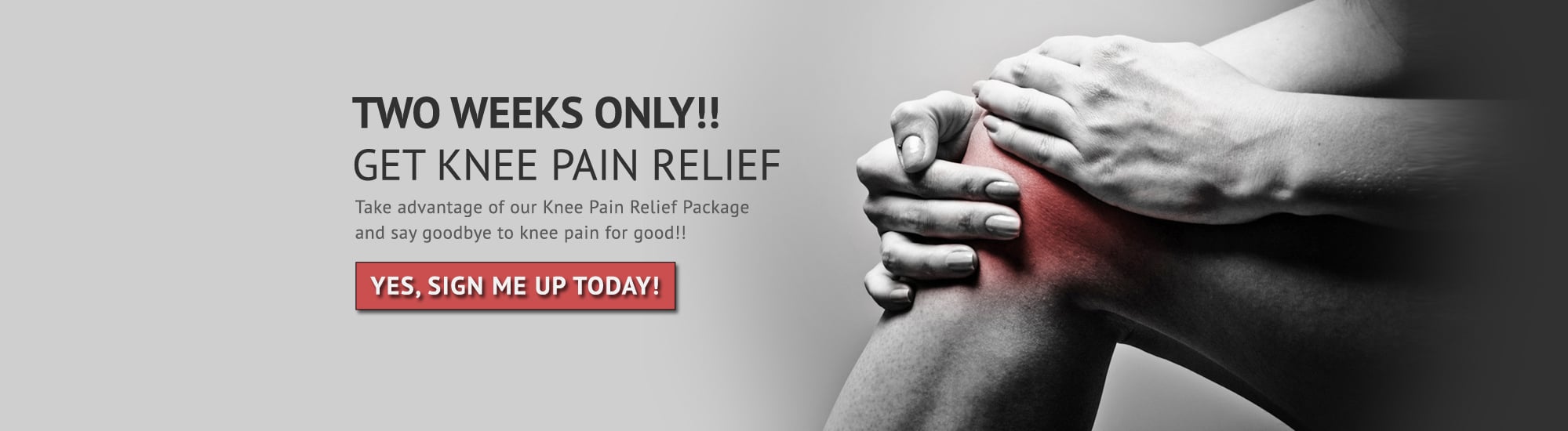 knee pain relief landing page slider